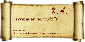 Kirnbauer Alvián névjegykártya
